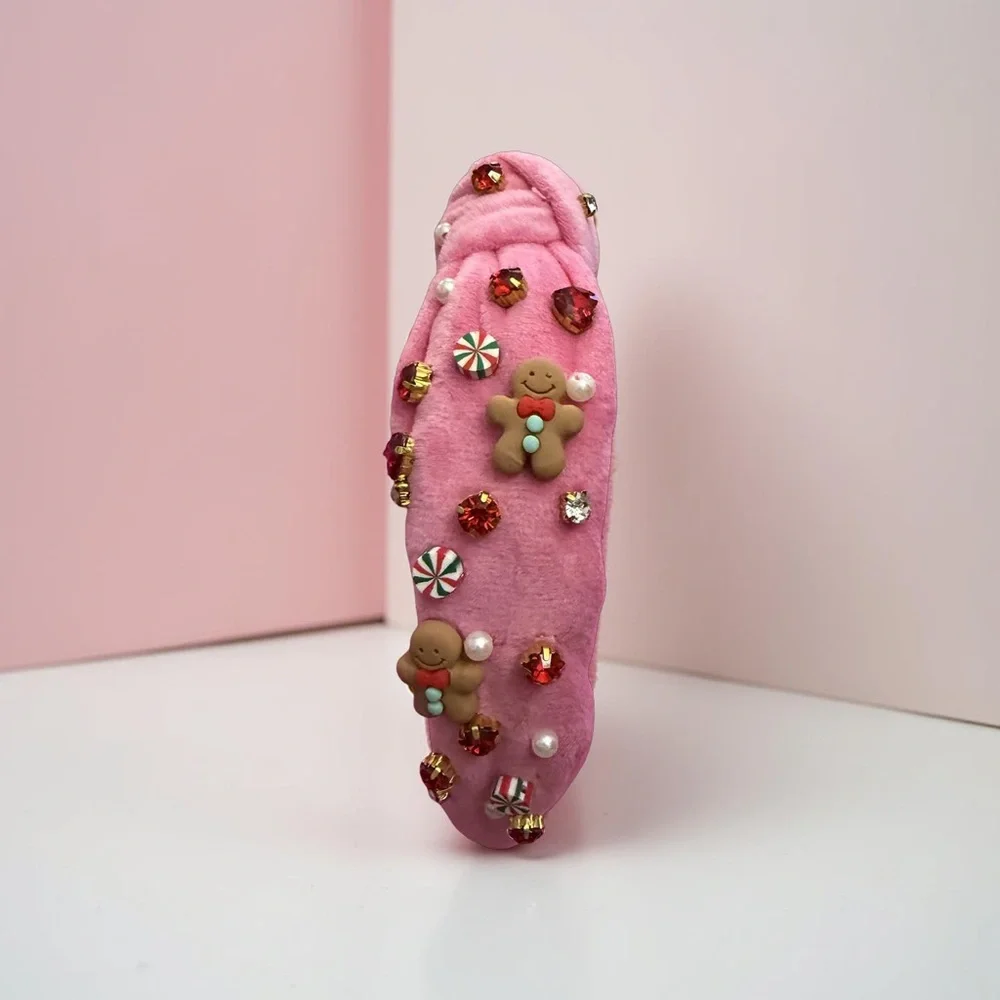 Pink Gingerbread Christmas headband NEW